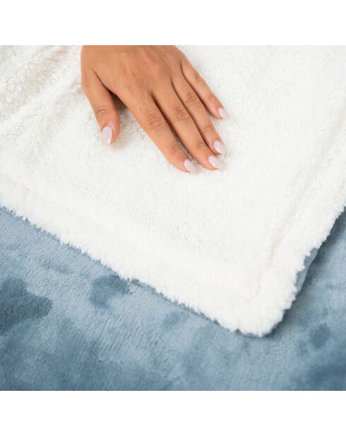 Couverture Chauffante Heklet blanc/gris - 130 x 180 cm