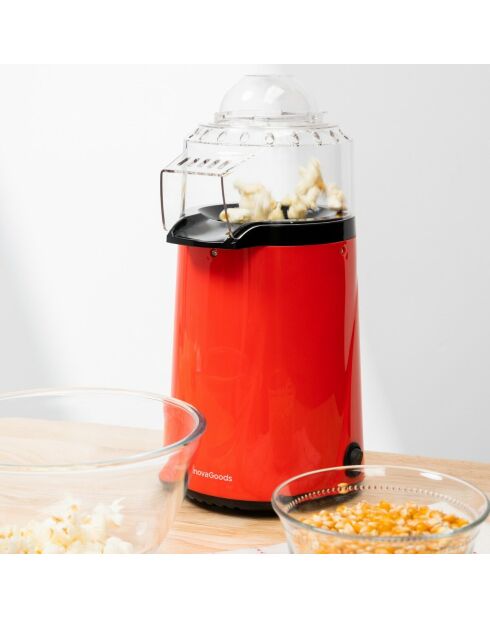 Machine à pop-corn à air chaud Popmar rouge/noir - 15 x 26 x 14,5 cm