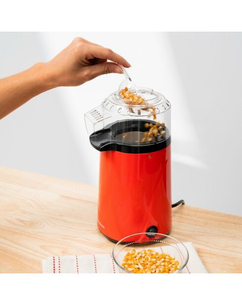 Machine à pop-corn à air chaud Popmar rouge/noir - 15 x 26 x 14,5 cm