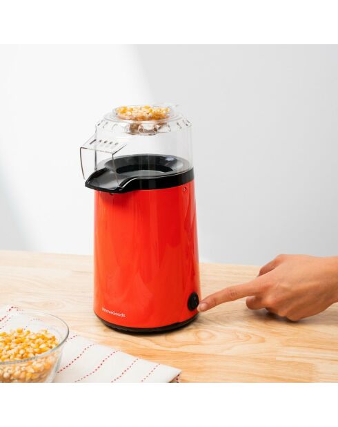 Machine à pop-corn à air chaud Popmar rouge/noir - 15 x 26 x 14,5 cm