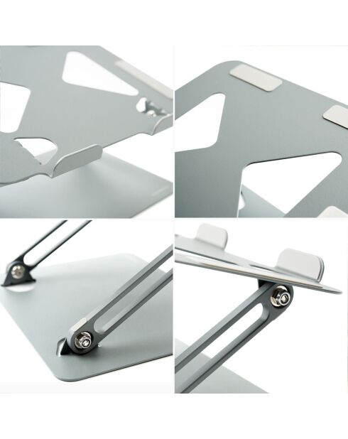 Support Pliable et Réglable pour portable Lastan gris - 26,5 x 22 x 4,5 cm