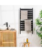 Porte-serviettes électrique pour mur ou sol Towarall noir - 10 barres, 50 x 100 x 10 cm