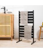 Porte-serviettes électrique pour mur ou sol Towarall noir - 10 barres, 50 x 100 x 10 cm