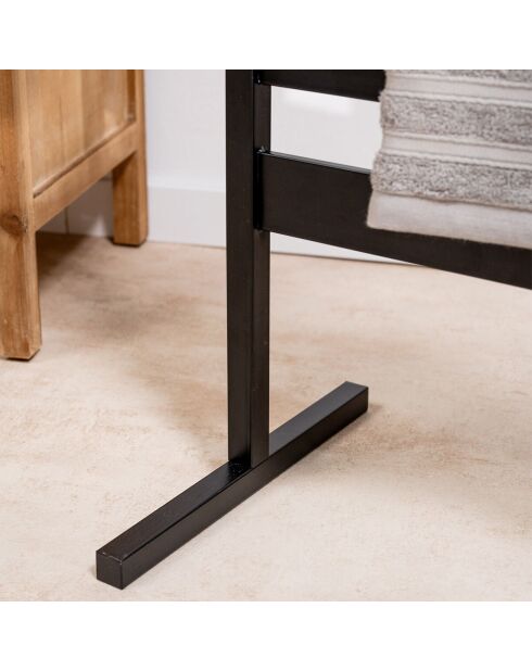 Porte-serviettes électrique pour mur ou sol Towarall noir - 10 barres, 50 x 100 x 10 cm
