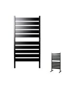 Porte-serviettes électrique pour mur ou sol Towarall noir - 10 barres, 50 x 100 x 10 cm