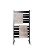 Porte-serviettes électrique pour mur ou sol Towarall noir - 10 barres, 50 x 100 x 10 cm