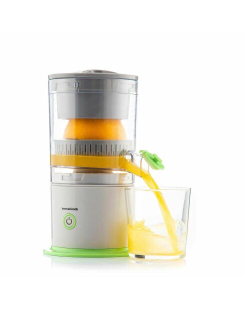 Presse-agrumes Automatique rechargeable Juisso vert et gris - 15,5 x 24,2 x 13 cm