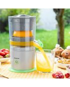 Presse-agrumes Automatique rechargeable Juisso vert et gris - 15,5 x 24,2 x 13 cm