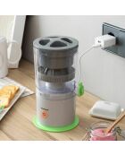 Presse-agrumes Automatique rechargeable Juisso vert et gris - 15,5 x 24,2 x 13 cm