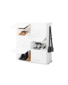 Rangement modulaire portable pour chaussures blanc - 36 paires, 84 x 96 x 32 cm