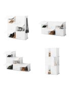 Rangement modulaire portable pour chaussures blanc - 36 paires, 84 x 96 x 32 cm