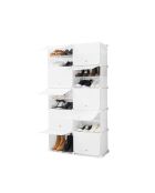 Rangement modulaire portable pour chaussures blanc - 36 paires, 84 x 96 x 32 cm