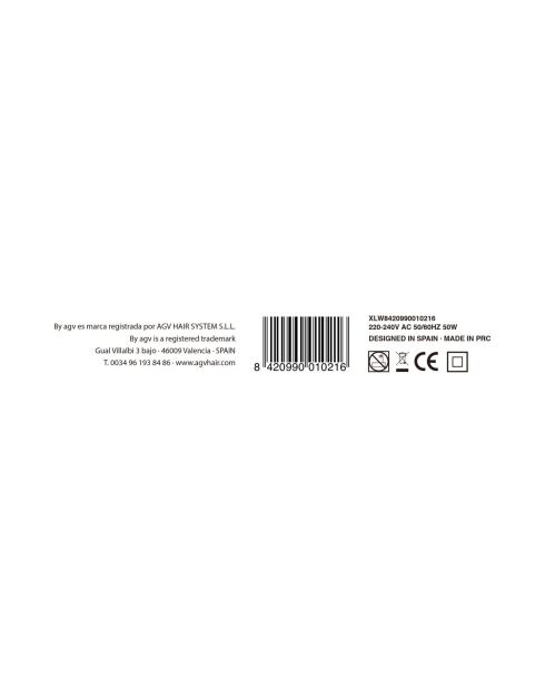 Lisseur à cheveux By AGV XL Crinières XXL et Cheveux Rebelles noir - 45 mm