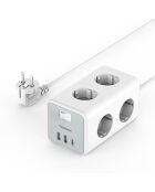 Regleta de 6 tomas con interruptor Tessan TS-306-C gris - 10 x 7,6 x 7,6 cm