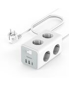 Regleta de 6 tomas con interruptor Tessan TS-306-C gris - 10 x 7,6 x 7,6 cm