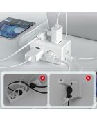 Regleta de 6 tomas con interruptor Tessan TS-306-C gris - 10 x 7,6 x 7,6 cm