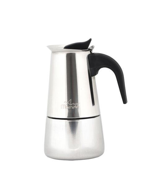 Cafetière moka en acier inoxydable Any Morning argentée - 300 ml