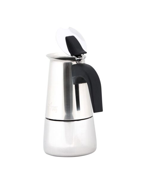 Cafetière moka en acier inoxydable Any Morning argentée - 300 ml