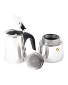 Cafetière moka en acier inoxydable Any Morning argentée - 300 ml