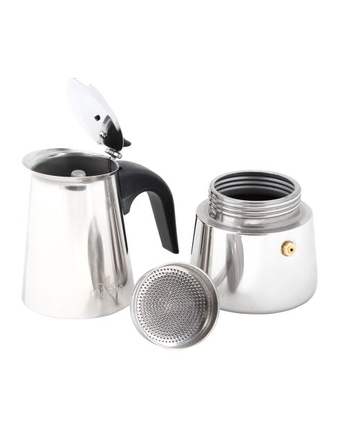 Cafetière moka en acier inoxydable Any Morning argentée - 300 ml