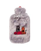 Biggdesign Cat Graue Wärmflasche, 2 l