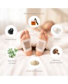 Patchs détoxifiants pour les pieds au bambou blancs - 30 unités