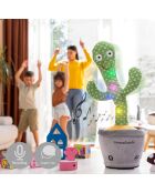 Wiederaufladbarer tanzender und sprechender Kaktus mit Musik und LED Cacxi grün/grau - 10 x 30 x 10 cm