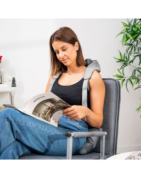 Masseur pour le cou et le dos 6D rechargeable Silax gris - 15 x 14 x 120 cm