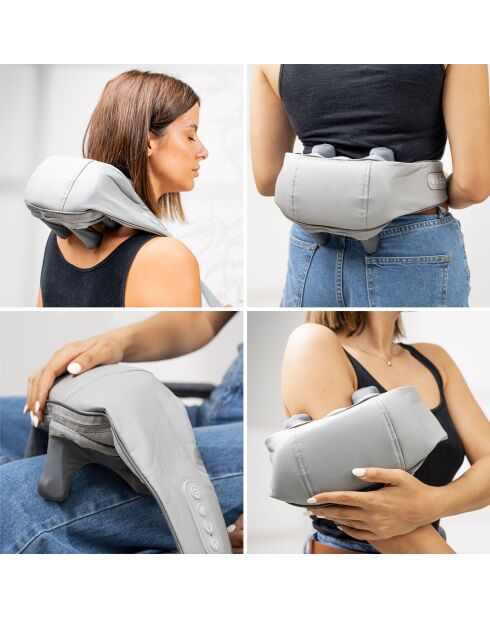 Masseur pour le cou et le dos 6D rechargeable Silax gris - 15 x 14 x 120 cm