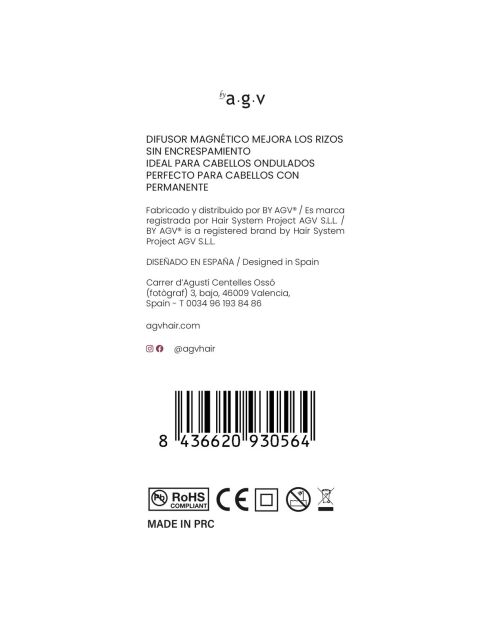 Von AGV Smart Pro Diffusor für lockiges Haar, Weiß