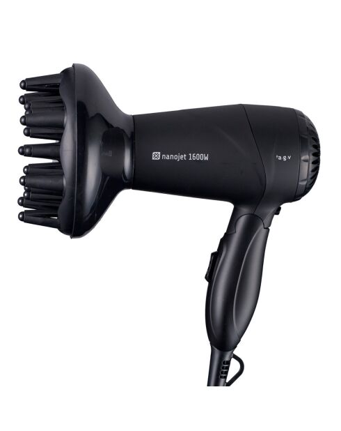 Sèche-cheveux de voyage pliable By AGV NANOJET noir