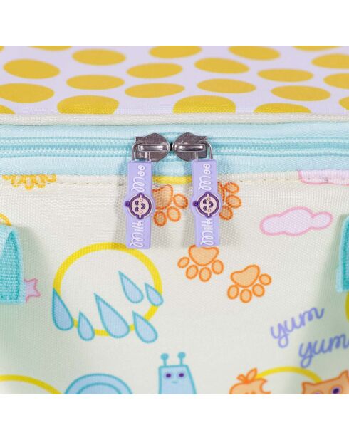 Sac glacière goûter Milk&Moo jaune - 23 x 16 x 16 cm