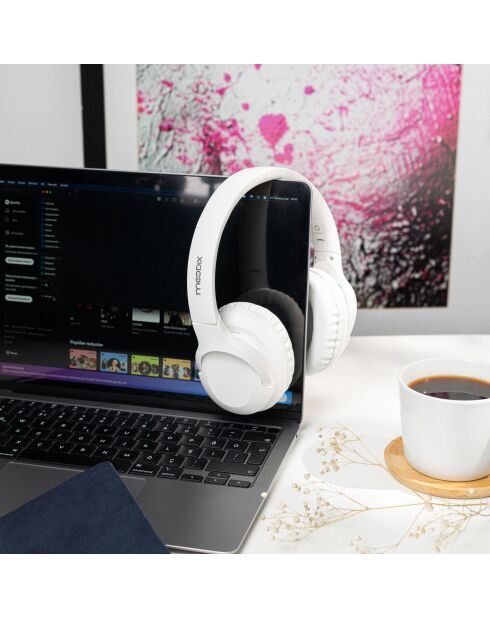 Casque Bluetooth à Bandeau Moodix KO23NB1701W blanc