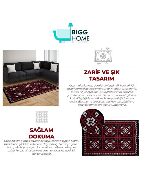 Tapis réversible BiggHome ethnique multicolore - 120 x 180 cm