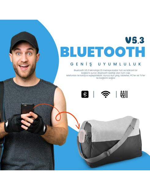 Altoparlante Bluetooth portatile Moodix grigio
