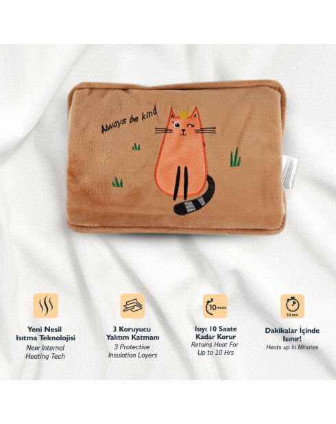 Bouillotte électrique Biggdesign Kind Cat marron - 1 L