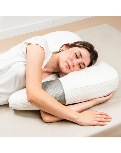 Ullow wit/grijs multifunctioneel ergonomisch kussen - 61 x 63,5 x 13 cm