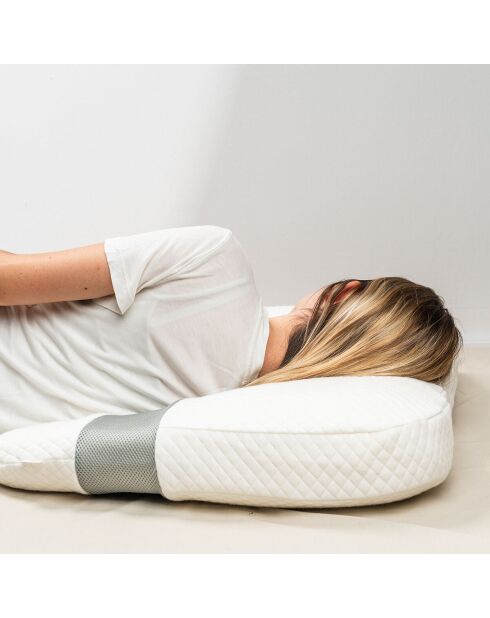 Ullow wit/grijs multifunctioneel ergonomisch kussen - 61 x 63,5 x 13 cm