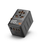 Tessan TS-WTA03 GaN Universal-Reisesteckeradapter, 7,7 x 5,35 x 5,5 cm, Schwarz