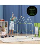 Kit de construction de Fort pour enfants Archikitt multicolore - 85 pièces, 31 x (Ø 3,5 cm)