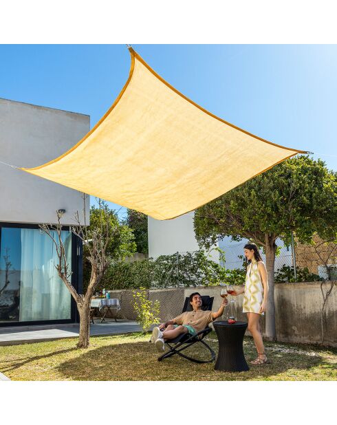 Voile d’ombrage rectangulaire Shazail beige - 2 x 3 m