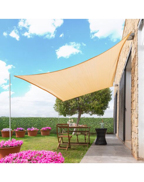 Voile d’ombrage rectangulaire Shazail beige - 2 x 3 m