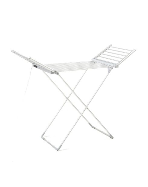 Étendoir à linge électrique pliable avec écran LED, contrôle de la température et ailes Warmmat gris - 148 x 112 x 54 cm