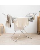 Étendoir à linge électrique pliable avec écran LED, contrôle de la température et ailes Warmmat gris - 148 x 112 x 54 cm