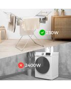 Étendoir à linge électrique pliable avec écran LED, contrôle de la température et ailes Warmmat gris - 148 x 112 x 54 cm
