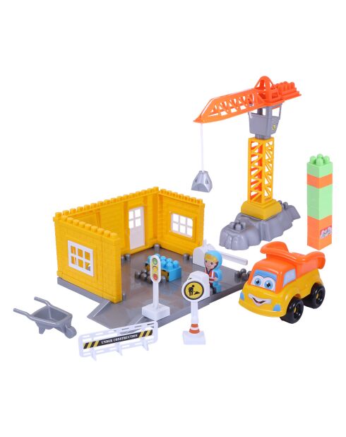 Ogi Mogi Toys mehrfarbige Bausteine mit Kran - 44 Stück
