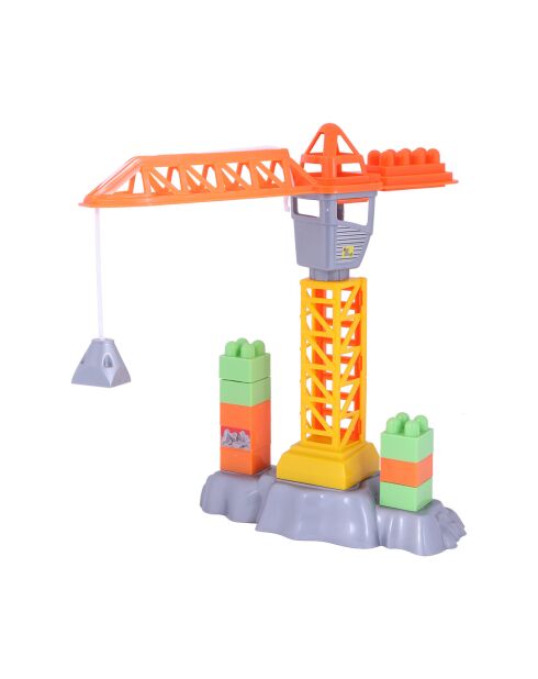 Ogi Mogi Toys mehrfarbige Bausteine mit Kran - 44 Stück