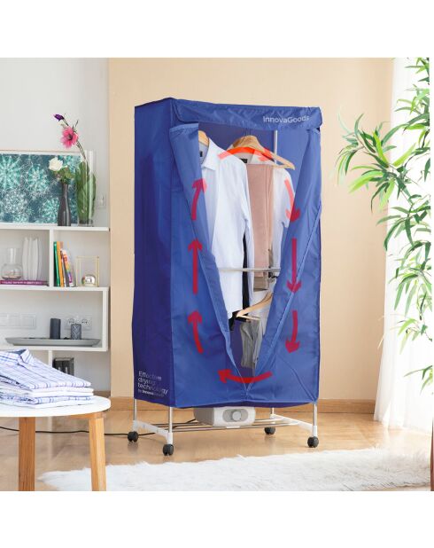 Séchoir électrique portatif à 2 hauteurs Dupledry Blue bleu - 70 x 150 x 45 cm