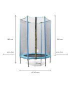 Trampoline pour enfants avec filet de sécurité Zuply bleu/noir -D. 140 x 190 cm