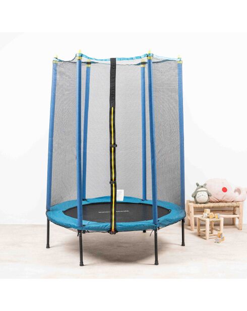 Trampoline pour enfants avec filet de sécurité Zuply bleu/noir -D. 140 x 190 cm